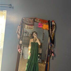 aerie Green Halter Maxi Dress